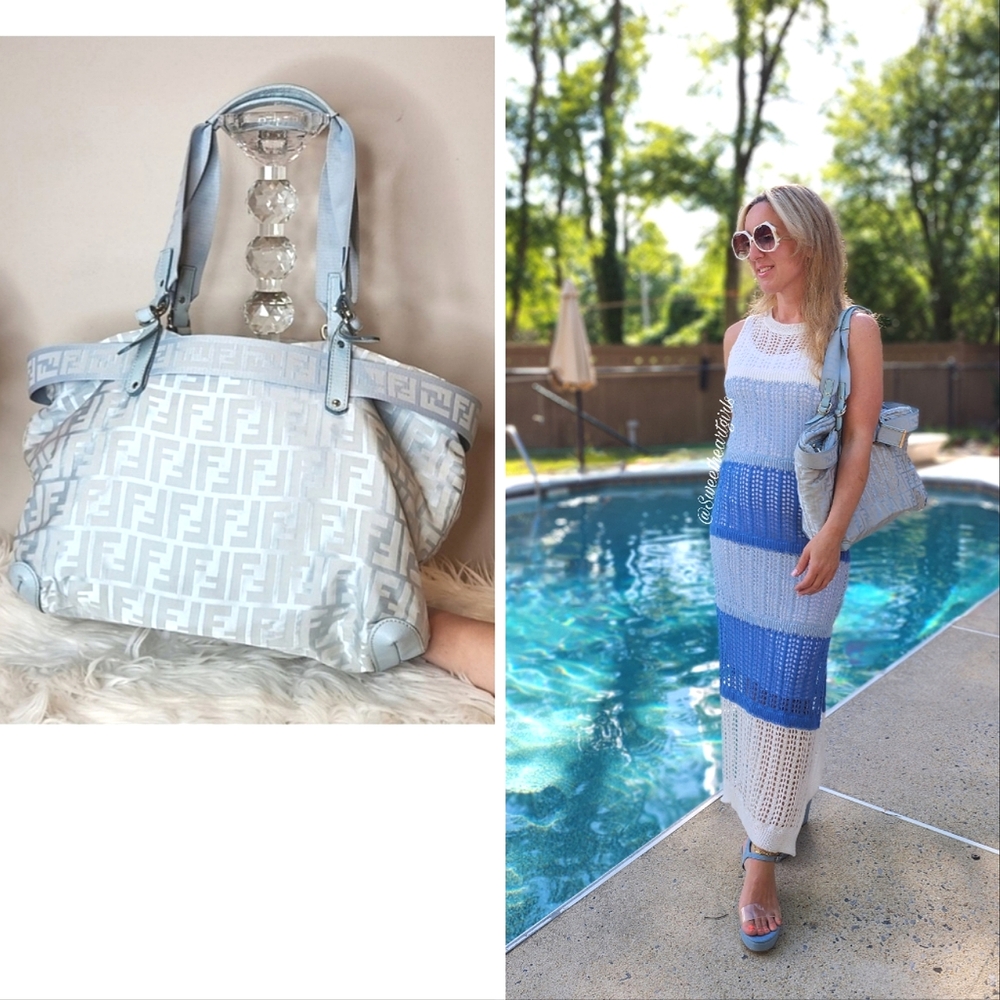 Fendi Zucca Light Blue Bag